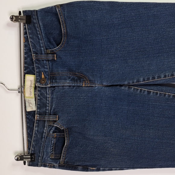 Loft Curvy Boot Blue Jeans Size 6 Snap Back Pockets - Picture 5 of 16